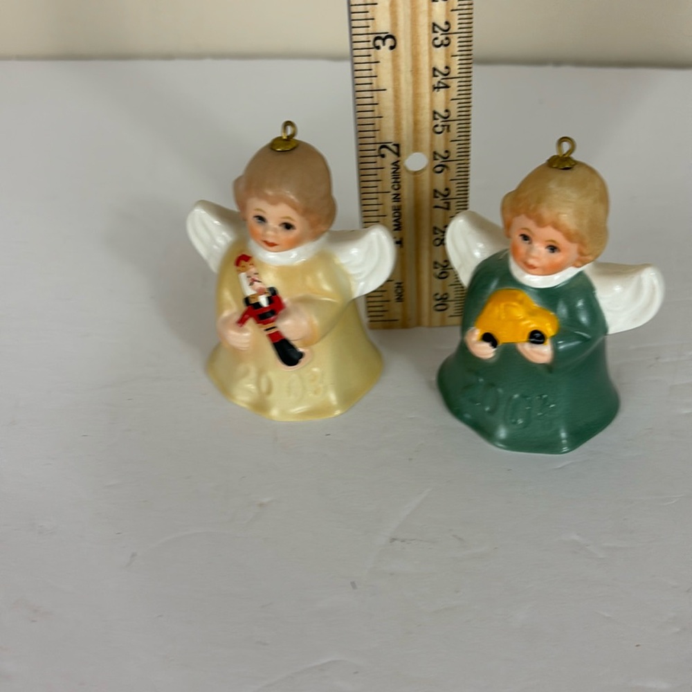 Lot of 2 Goebel Annual Angel Bell Christmas Ornaments 2003-2004